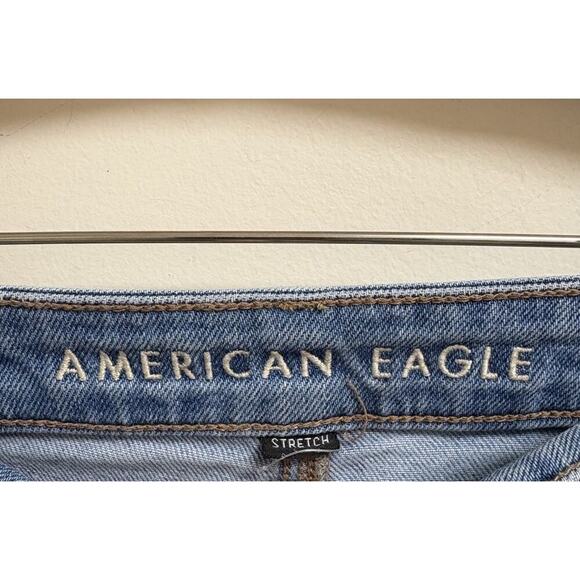 American Eagle Stretch Mom Jeans Womens Size 2 Distressed - Picture 3 of 5